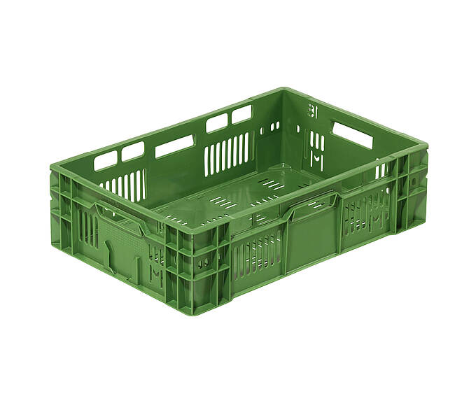 Perforované kontejnery na ovoce a zeleninu 600 x 400 x 170 mm - Plastová nádoba s perforací na přepravu ovoce a zeleniny o objemu 32 litrů.