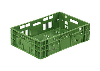 Perforované kontejnery na ovoce a zeleninu 600 x 400 x 170 mm - Plastová nádoba s perforací na přepravu ovoce a zeleniny o objemu 32 litrů.