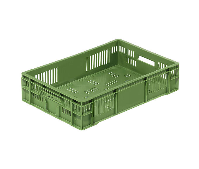 Perforované kontejnery na ovoce a zeleninu 600 x 400 x 142 mm - Perforované nádoby - funkčnost a odolnost pro potravinářský průmysl