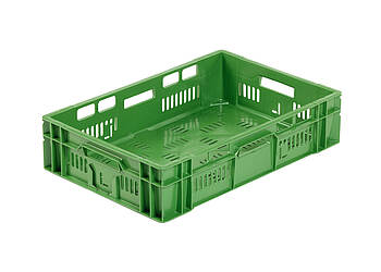 Perforované kontejnery na ovoce a zeleninu 600 x 400 x 140 mm - Děrované nádoby Norma Euro pro skladování ovoce a zeleniny