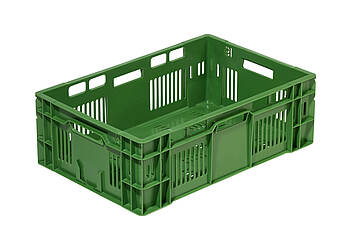 Perforované kontejnery na ovoce a zeleninu 600 x 400 x 200 mm - Plastový kontejner s perforací - ideální pro přepravu ovoce a zeleniny a pro vybavení regálů v obchodech.