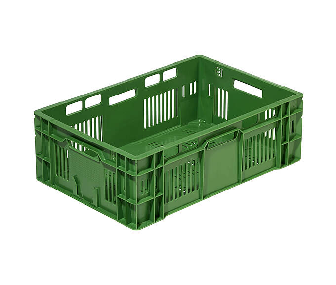 Perforované kontejnery na ovoce a zeleninu 600 x 400 x 200 mm - Plastový kontejner s perforací - ideální pro přepravu ovoce a zeleniny a pro vybavení regálů v obchodech.