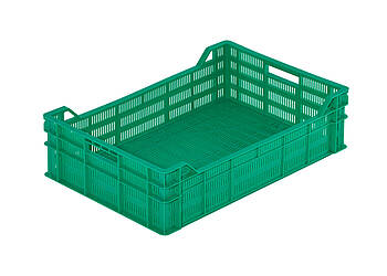 Perforované kontejnery na ovoce a zeleninu 600 x 400 x 160 mm - Pojemnik plastikowy na owoce i warzywa do transportu - model N-160