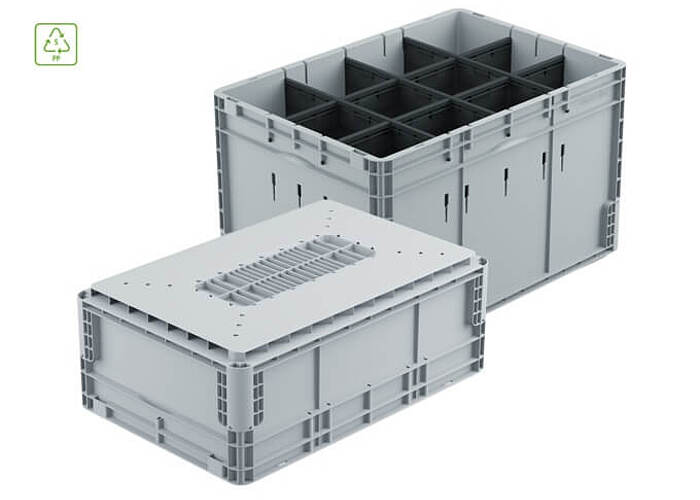 Plny plastovy kontejner pro automatizovane sklady contecline