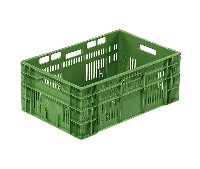 Perforované kontejnery na ovoce a zeleninu 600 x 400 x 240 mm - Plastová nádoba s perforací na ovoce a zeleninu o objemu 46 litrů.