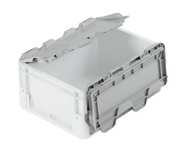 Dvoudílná sklopná víka pro automatické skladovací kontejnery 400 x 300 mm - Odklápěcí víko dvoudílné silverline