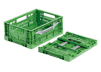 Vkládací kontejner 400 x 300 x 160 mm - Plastový skládací box pro logistiku čerstvých potravin - Clever-Box