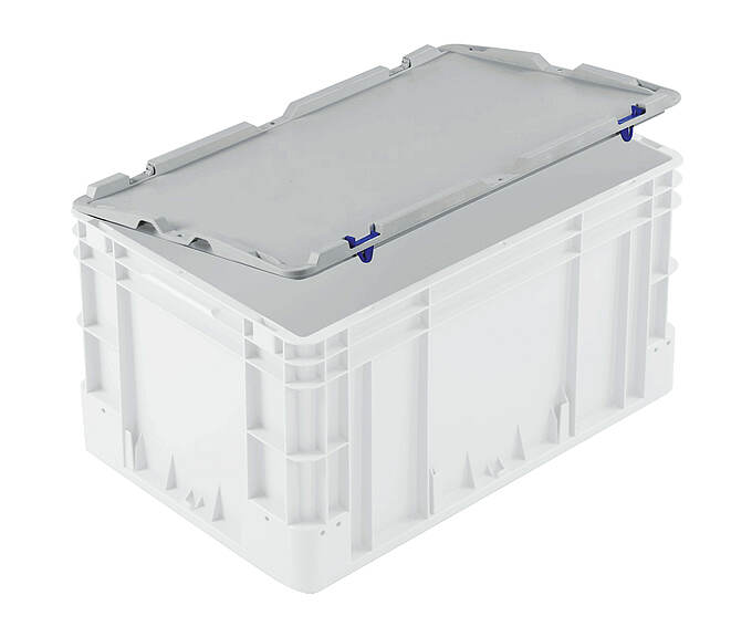 Víka pro sklopné automatické skladovací kontejnery 600 x 400 mm - Víko odklápěcí silverline