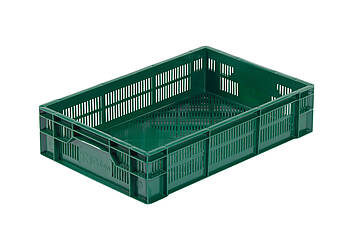 Perforované kontejnery na ovoce a zeleninu 600 x 400 x 140 mm - Plastový box na ovoce: ideální pro přepravu jahod, malin a třešní.