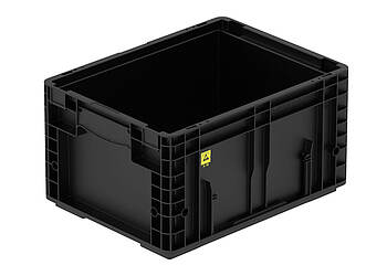 Plastové kontejnery VDA-R-KLT pro přepravu elektroniky 400 x 300 x 213 mm - VDA-R-KLT 4122 ESD
