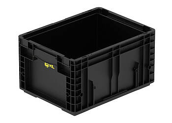Přepravní plastové kontejnery RL-KLT pro přepravu elektroniky 400 x 300 x 213 mm - VDA-RL-KLT 4013 ESD