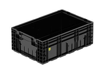 Plastové kontejnery VDA-R-KLT pro přepravu elektroniky 600 x 400 x 213 mm - VDA-R-KLT 6122 ESD