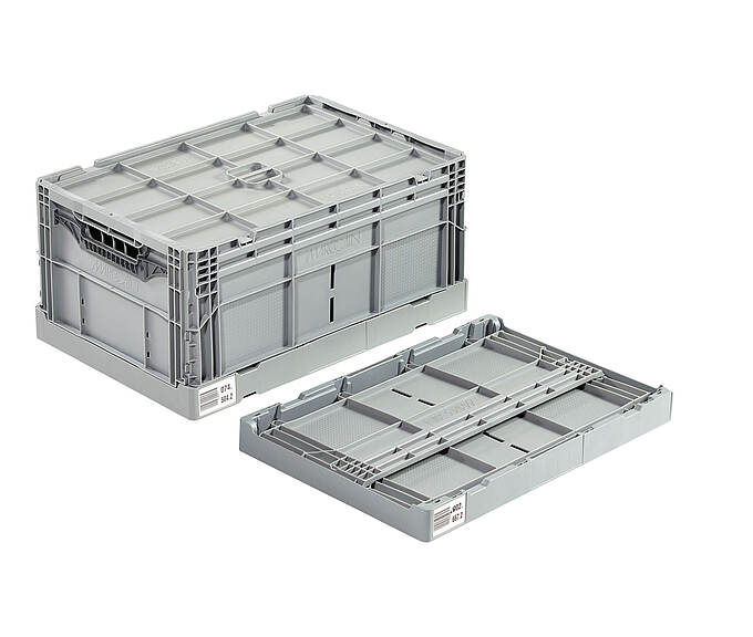 Vkládací kontejner 600 x 400 x 285 mm - Skládací kontejner se základnou miniload