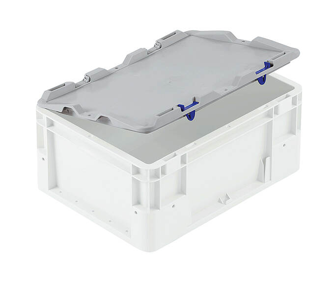 Víka pro sklopné automatické skladovací kontejnery 400 x 300 mm - Víko odklápěcí silverline